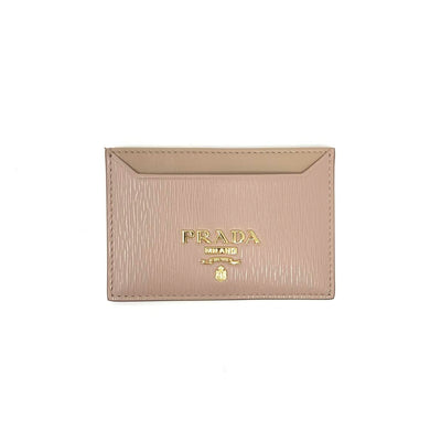 Prada Vitello Move Card Holder Beige Gold Cipria Consignment Shop From Runway With Love