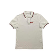 Prada Short Sleeve Polo Shirt Logo White Consignment Shop From Runway With Love