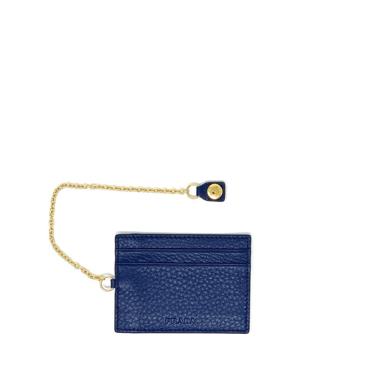 Prada Continental Flap Wallet Blue Leather Designer Consignment From Runway With Love