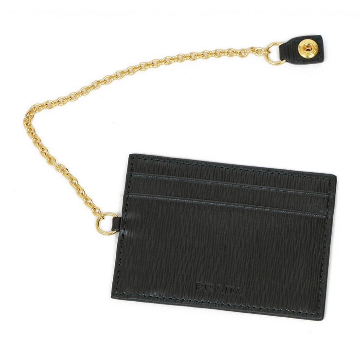 Prada Continental Flap Wallet black leather 
