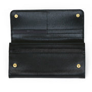 Prada Continental Flap Wallet black leather 