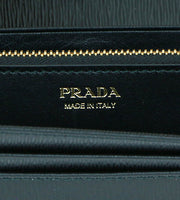 Prada Continental Flap Wallet black leather 