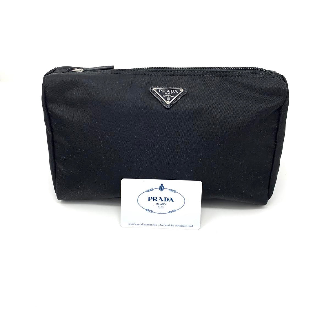 Prada Nylon Cosmetic Case In Black w/ Tags