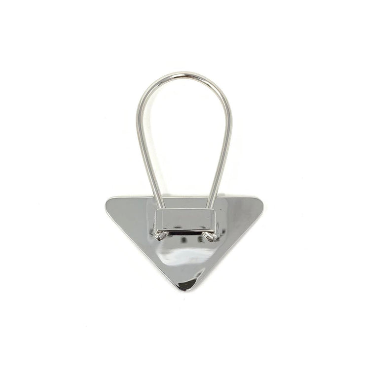 Prada Saffiano Keychain Black Silver luxury consignment shop from runway with love
