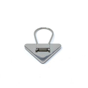 Prada Saffiano Keychain Blue silver triangle 
