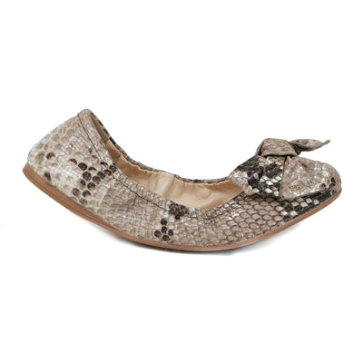 Prada Snakeskin Ballet Flats w/ Bow - Size 37