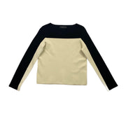 Rag & Bone Colorblock long sleeve Top Ivory Black Consignment Shop From Runway With Love