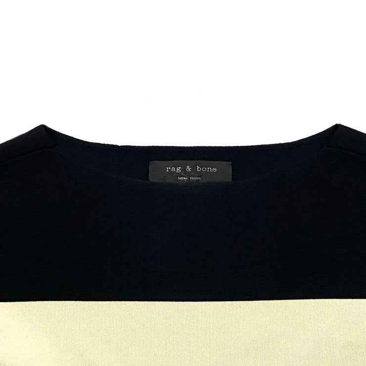 Rag & Bone Colorblock long sleeve Top Ivory Black Consignment Shop From Runway With Love