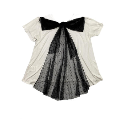 Red Valentino White T-Shirt Black Bow Consignment Shop From Runway With Love