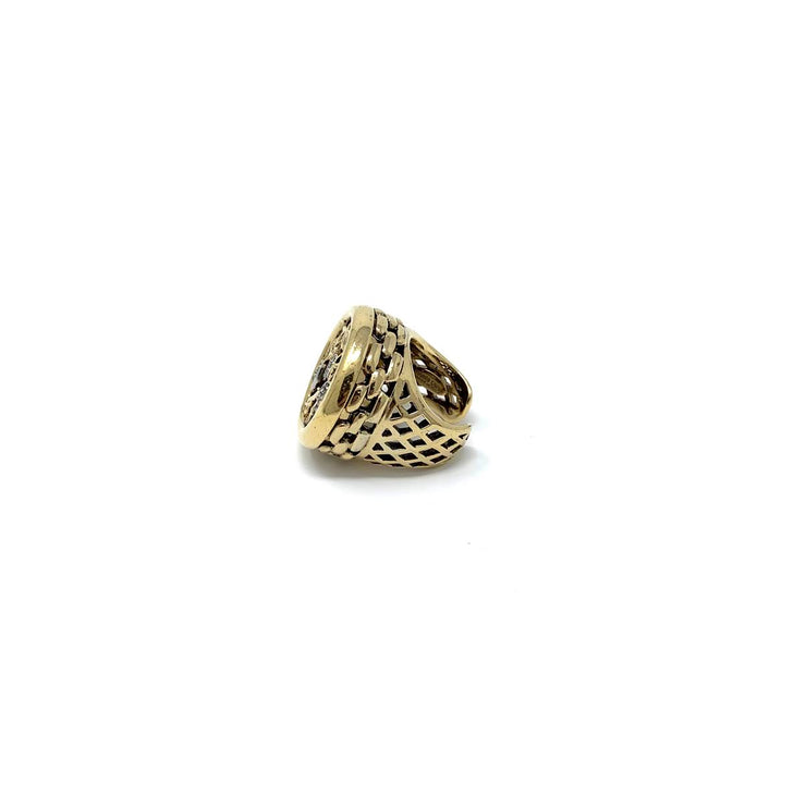 Roberto Cavalli gold ring crystal design