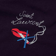 Saint Laurent Black No Smoking Crew Neck T-Shirt Red Lips Consignment Shop From Runway With Love