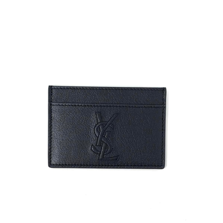 Saint Laurent Logo Leather Card Holder YSL Consignment Shop From Runway With Love