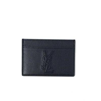 Saint Laurent Logo Leather Card Holder YSL Consignment Shop From Runway With Love