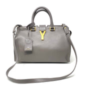 Saint Laurnet Small Classic Cabas Y Bag Gray Gold Consignment Shop From Runway With Love