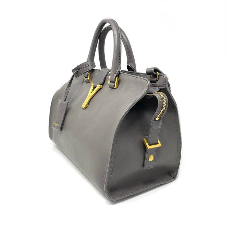 Saint Laurnet Small Classic Cabas Y Bag Gray Gold Consignment Shop From Runway With Love