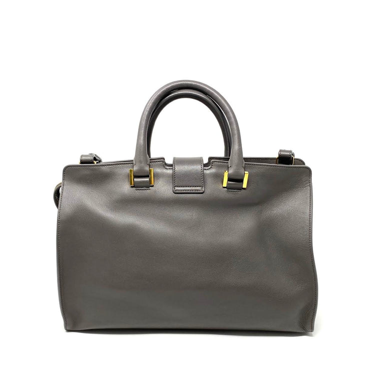 Saint Laurnet Small Classic Cabas Y Bag Gray Gold Consignment Shop From Runway With Love