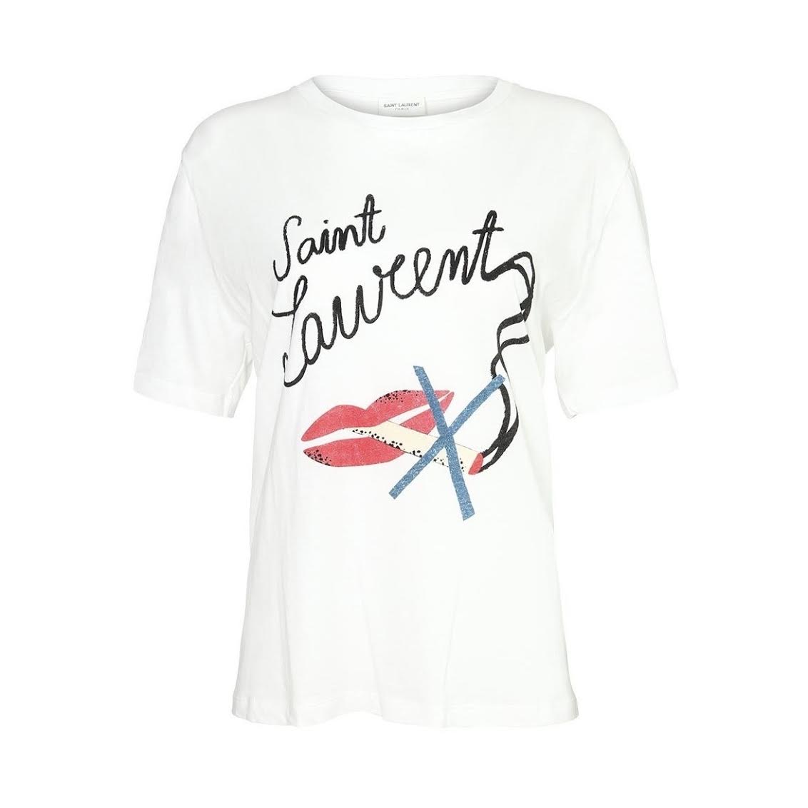 Saint laurent no smoking tee white Clearance