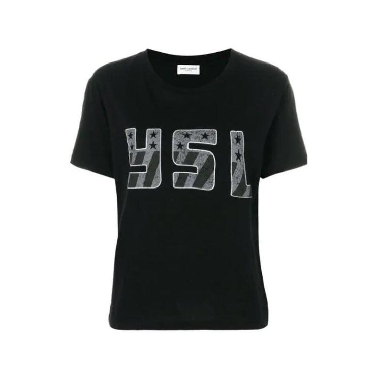 Saint Laurent YSL Flag Crew Neck T-Shirt w/ Tags - Size XS