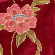 Red See by Chloe velvet long sleeve crop top crochet floral 