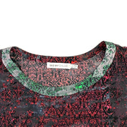 Red green See by Chloe silk t-shirt vintage design Consignment shop from runway with love