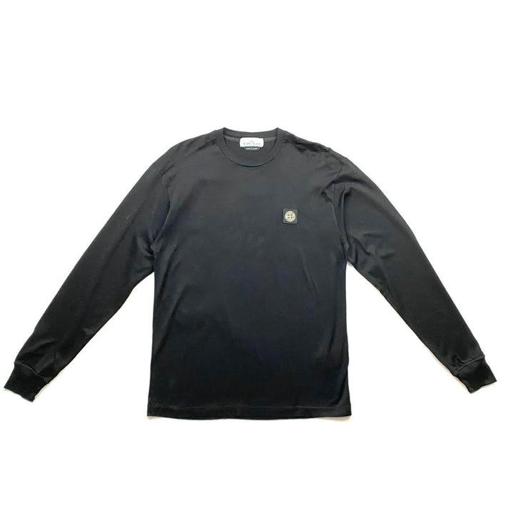 Stone Island Crew Neck Long Sleeve T-Shirt Black Consignment Shop From Runway With Love