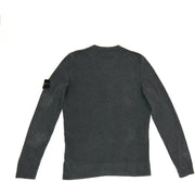 Stone Island gray sweater front pocket logo arm patch 