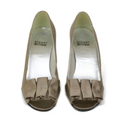 Stuart Weitzman Beige Satin Heels designer consignment From Runway With Love Cancer research Charity donation