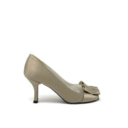 Stuart Weitzman Beige Satin Heels designer consignment From Runway With Love Cancer research Charity donation