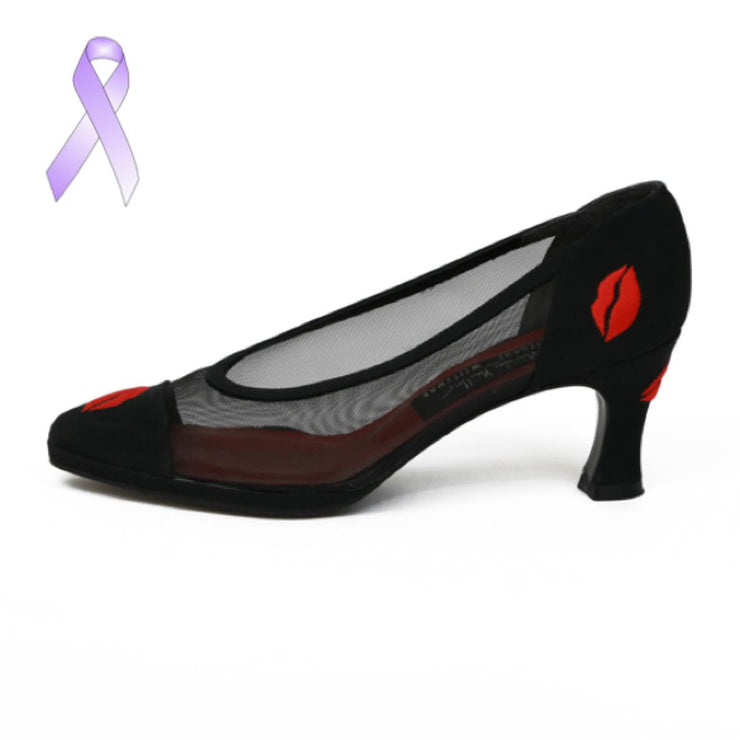 Stuart Weitzman Black Heels with Lips designer consignment cancer research charity donation