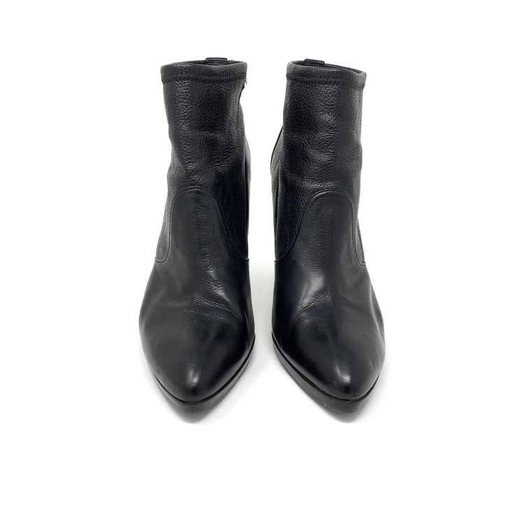 Stuart Weitzman Black Leather Ankle Boots Designer Consignment From Runway With Love