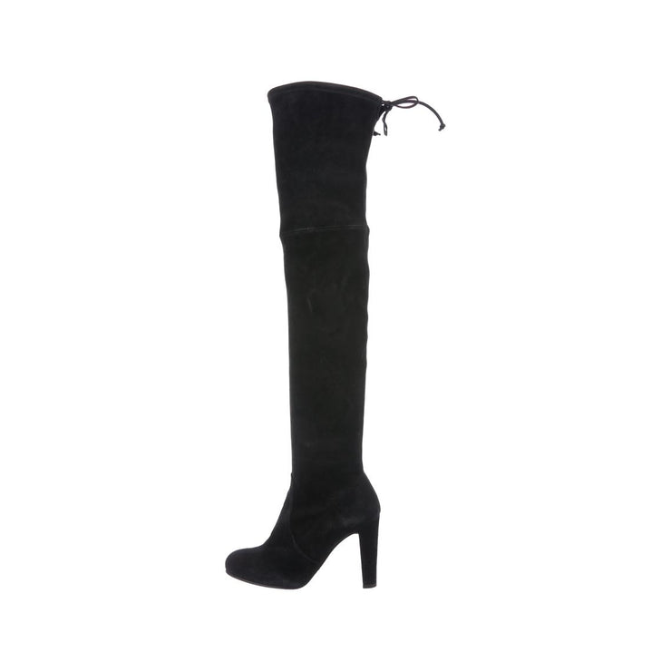 Stuart Weitzman Black Highland Suede Boots Designer Consignment From Runway With Love 