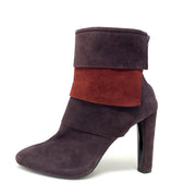  Stuart Weitzman Burgundy Red Layered Suede Ankle Boots Designer Consignment From Runway With Love
