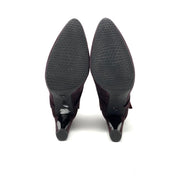  Stuart Weitzman Burgundy Red Layered Suede Ankle Boots Designer Consignment From Runway With Love