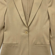 Theory Notch-Lapel Cotton Blazer Beige Consignment Shop From Runway With Love