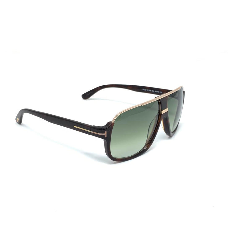 Tom Ford Elliot Square Sunglasses TF335 Dark Havana Designer Consignment From Runway With Love