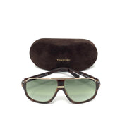 Tom Ford Elliot Square Sunglasses TF335 Dark Havana Designer Consignment From Runway With Love