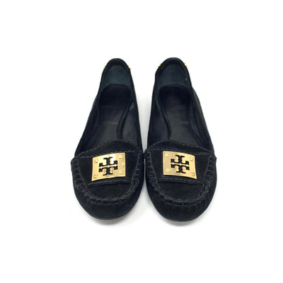 Tory Burch Black Suede Square Toe Loafer Consignment shop From Runway With Love