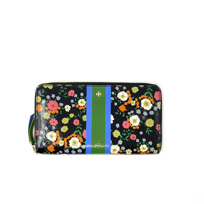 Tory Burch Floral Continental Wallet Strip Consignment Shop From Runway With Love