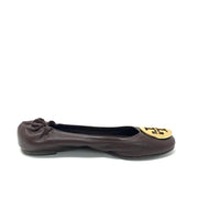 Tory Burch Reva Leather Ballet Flats Brown Consignment Shop From Runway With Love