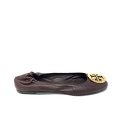 Tory Burch Reva Leather Ballet Flats Brown Consignment Shop From Runway With Love