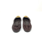 Tory Burch Reva Leather Ballet Flats Brown Consignment Shop From Runway With Love