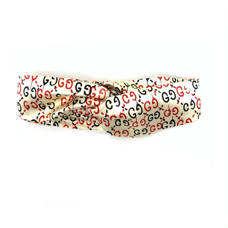 white Gucci silk Duchesse headband GG ghost Consignment Shop From Runway With Love