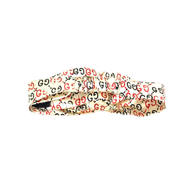 white Gucci silk Duchesse headband GG ghost Consignment Shop From Runway With Love
