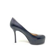 Yves Saint Laurent Tribute Two Platform Heels Black Leather Consignment Shop From Runway With Love