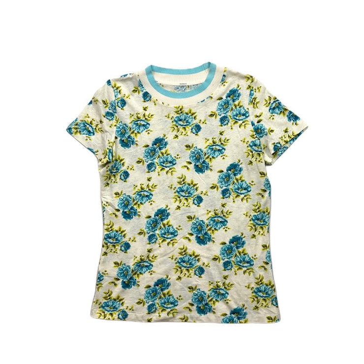 Zimmermann Floral Print Blue T-Shirt consignment shop from runway with love
