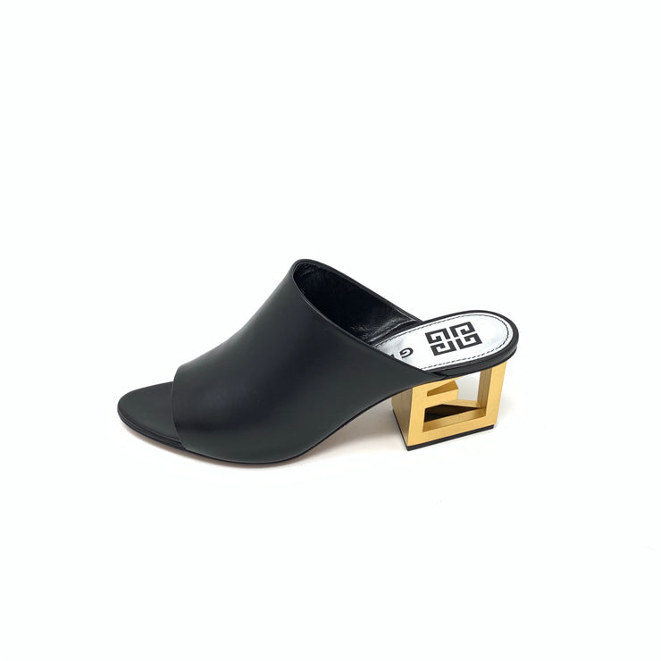 Givenchy Logo-Heel Leather Mules - Size 39