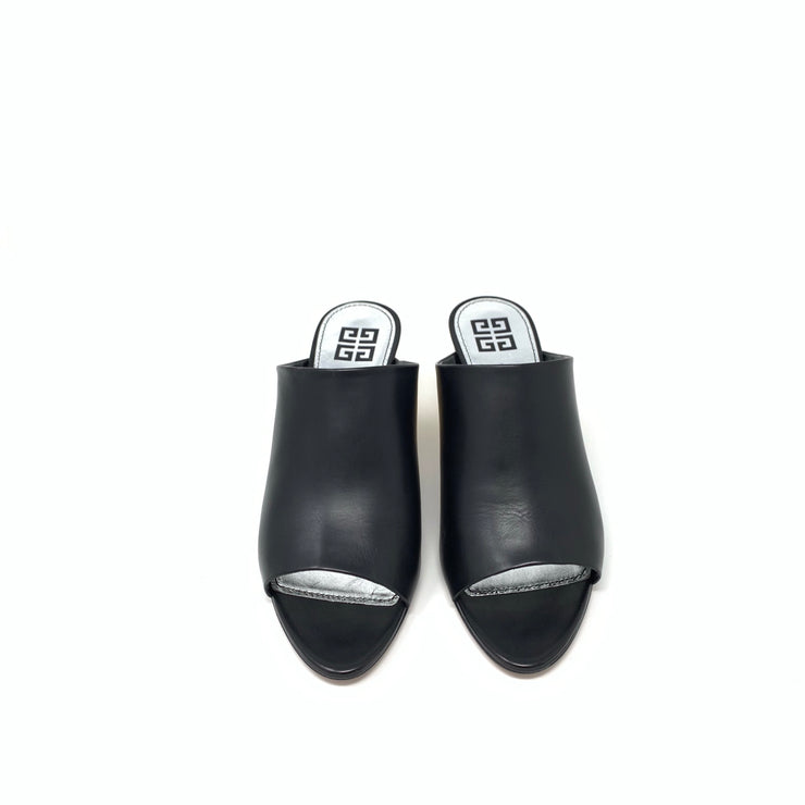 Givenchy Logo-Heel Leather Mules - Size 39