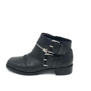 Kenzo Black Leather Buckled Ankle Boots zipper