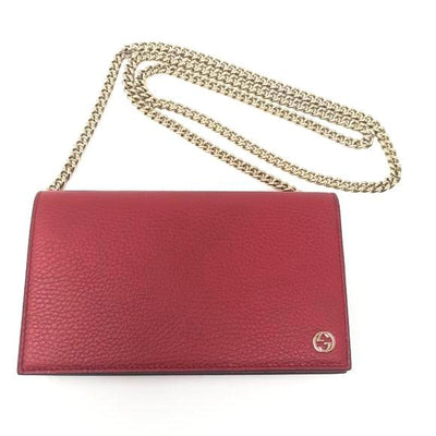 Gucci Betty Leather Wallet on Chain - Red