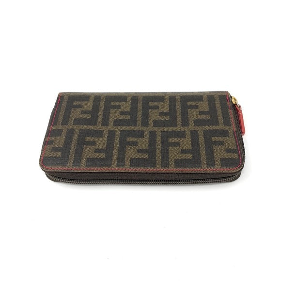 Fendi continental wallet canvas FF print zucca pink